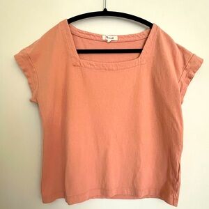 Madewell 100% cotton Peach colored cropped tshirt